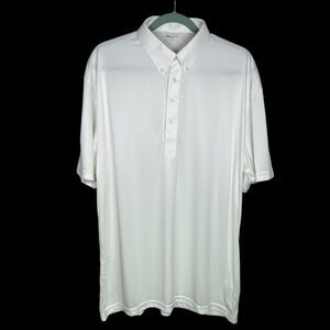Collars & Co Polo Shirt Mens XL White Button Down Dress Collar Oxford Office